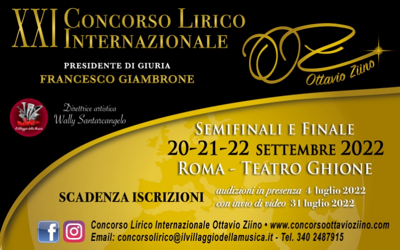 Concorso Lirico Internazionale Ottavio Ziino Semifinals Rome 2022 ...